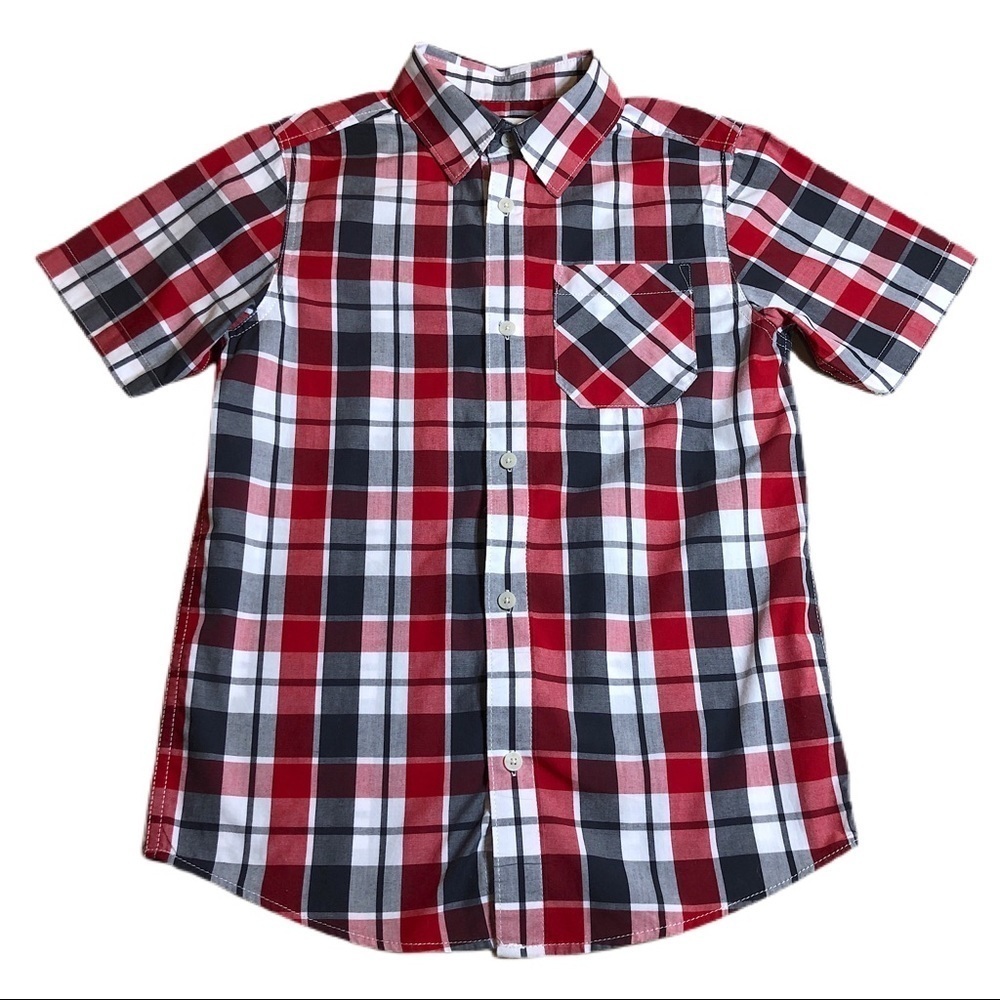 Urban Pipeline Red & Gray Plaid Button Down